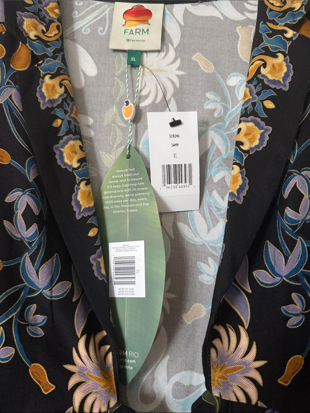 FARM Rio Black Winter Garden Mini Dress - Picture 8 of 9